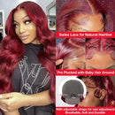 99j Burgunderrot Body Wave Echthaar 13x6 Lace Front Perücken Hohe Dichte 30 Zoll 13x4 HD Lace Frontal Perücken für Frauen Wahl Brasilianisch