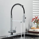 The Two Streams | Brass Kitchen Faucet with Dedicated Filter Tap and 360 Degree Pull-Down Spout