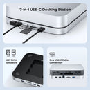 Elecife USB-C Dockingstation für Mac Mini 7-in-1 USB 3.0 Hub mit 2,5" HDD SATA Gehäuse TF SD Kartensteckplatz für Mac Studio Dock