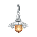 BAMOER Classic New 925 Sterling Silver Orange Wing Animal Bee Pendants fit  Bracelet for Women Accessories SCC035
