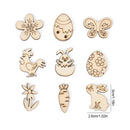 50pcs Easter Wooden Confetti Rabbit Carrot Eggs Kids Painting DIY Crafts Wood Slice 2025 Spring Easter Party Decoration For Home