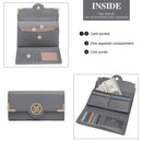 Miss Lulu WOMEN'S purse Long Wallet with zipper PU leather Card hand fan keys Holder Phone Case