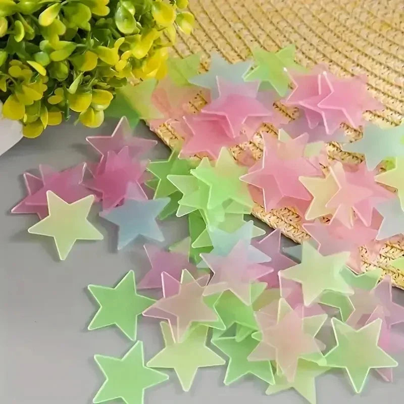 Luminous Star Stickers Background Bedroom Glow Stickers Fluorescent Stereo Wall Stickers Wall Decoration