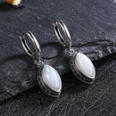 Natürliche Mondstein-Anhänger-Ohrringe, 925er Sterlingsilber, Schmuck für Damen, modische Retro-Textur, Hochzeitsfeier-Accessoires, Geschenk