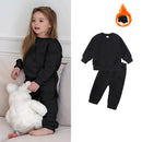 2026 Neuheiten Kleidung für kleine Mädchen Trainingsanzug 2-teiliges Set Warmer Fleece Einfarbiger Pullover+Hose Loungewear-Anzug für Kinder