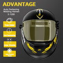 SSIMDER Welding Helmet Auto Darkening Large Viewing True Color Solar Powered Welding Hood with SIDE VIEW 4 Arc Sensor Wide Shade
