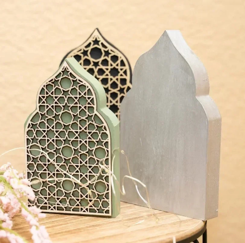 Eid Ramadan Decor for Tables Islamic Home Decor Wooden Moroccan Dome Decor