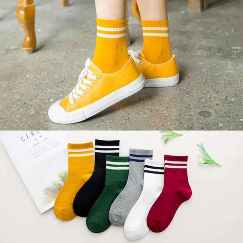 Thickness Funny Novelty Cute Cotton Loose Striped Men Long Socks Fashion Street Couple High-quality Youth Sock