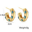 New Arrive Enamel 6 Candy Colors Turkish Evil Eye Oil Dripping Hoop Earrings Bohemian Lucky Jewelry Party Birthday Gift