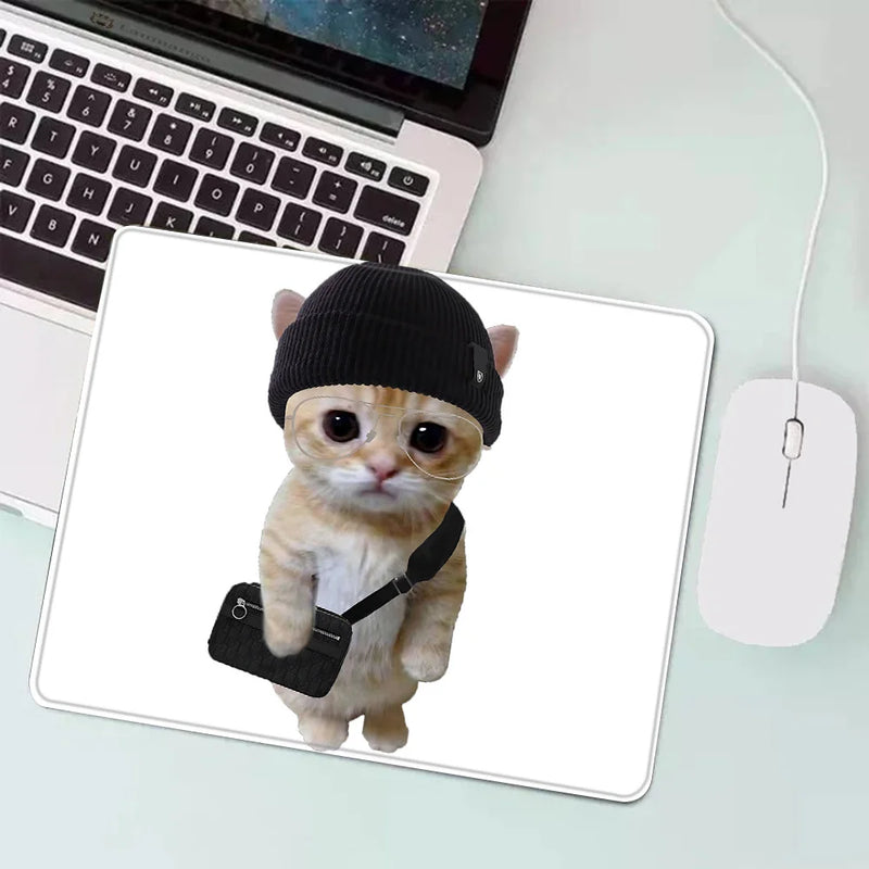 cat meme Gaming Mouse Pad XS Small Mousepad For PC Gamer Desktop Decoration Office Mouse Mat Deskmat Rug