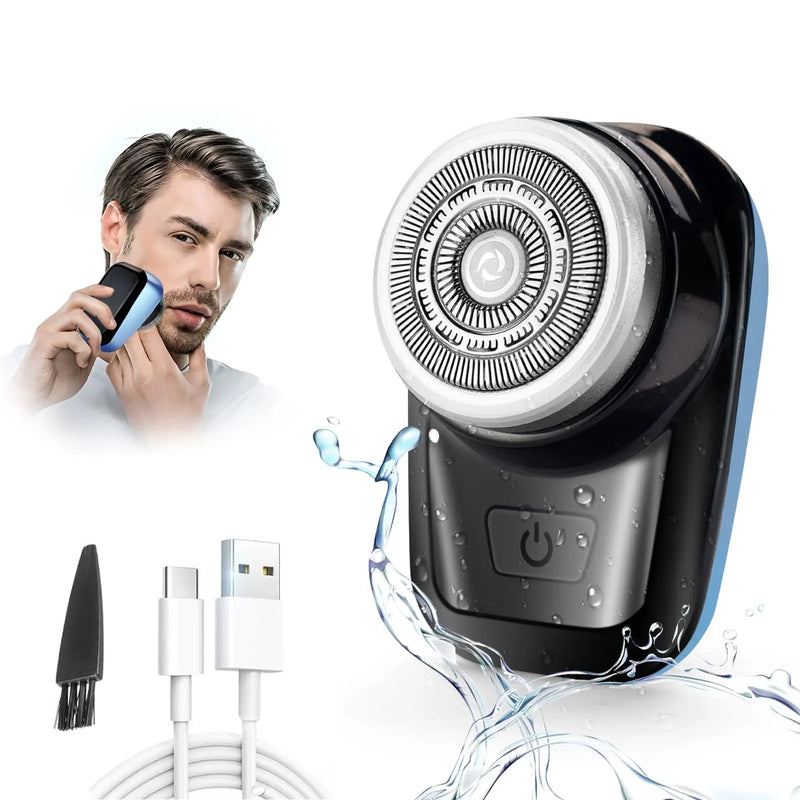 Mini Electric Shaver Self Sharpening Shaver Portable Shaver Beard Trimmer Rechargeable Razor for Men 7900 Rpm LPX7 Waterproof