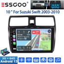 ESSGOO 10" 2DIN Android 13 Carplay Car Stereo Radio For Suzuki Swift 2003-2010 GPS Navigation FM WiFi BT RDS Multimedia Player ﻿