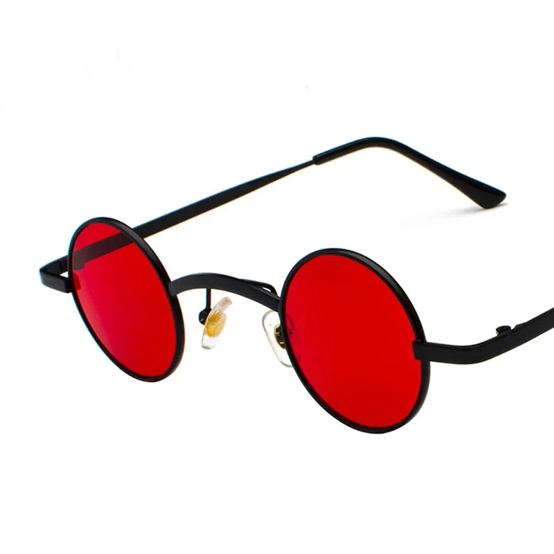 Trending Wide Bridge Retro Rock Punk Sunglasses Classic Small Round Clear Red Sun Glasses UV400