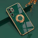 Luxuriöse, magnetische Silikonhülle mit Beschichtung für Huawei P30 P40 Pro P20 Mate 20 P30Pro Honor 20 Pro Weiche Hülle Ständer Ringhalter