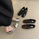 New Square Toe Comfortable Casual and Versatile Spring and Summer Flat Shoes Elegant and Fashionable Retro Women's Shoes