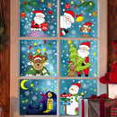 Merry Christmas Elk Snowman Santa Claus Stickers Glass Window Electrostatic Sticker Christmas Decorations For Home Xmas Ornament
