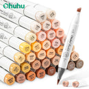 The Spectrum | Ohuhu Honolulu 36 Skin-Tone Alcohol Markers with Brush & Chisel Tips