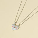 JWER 2Pcs Stainless Steel Electrocardiogram Magnetic Couple Necklace Elegent Heart Necklace Jewelry Lover Creative Gifts