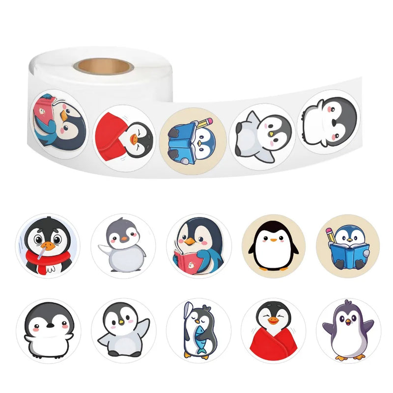 500PCS Cartoon Penguin Stickers for Kid Funny DIY Decal Toy Gift DIY Laptop Fridge Suitcase Skateboard Cute Animal Label Sticker