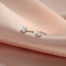 925er Silber Nadel Einfache Einlege Zirkon für Frauen Hochzeit Schmuck Accessoires Blatt Stern Schmetterling Silberfarbe Ohrringe Großhandel