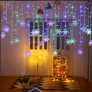 4M Christmas Light Led Snowflake Curtain Icicle Fairy String  Outdoor Garland for Home Party Garden New Year Decoration