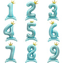 42INCH Blue Crown Number Stand Foil Balloon Large 0-9 Digital Birthday Balloons Wedding Party Gathering Decor Supplies Kids Gift