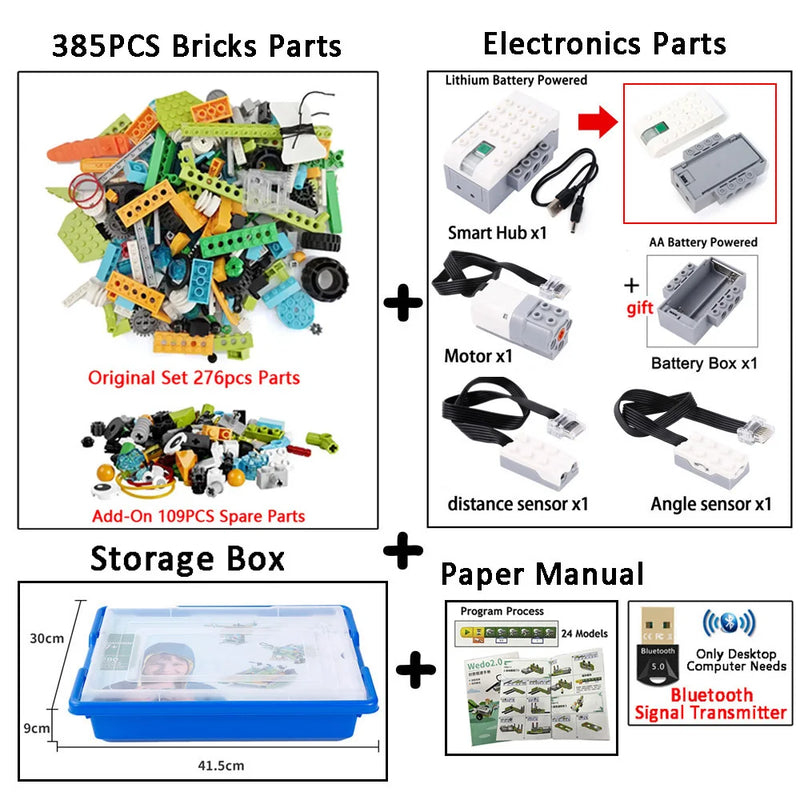 390Pcs The Third Generation WeDo 2.0 Core Set Scratch 3.0 Robotics Construction School STEAM Educational Bricks Kit Toys Gifts