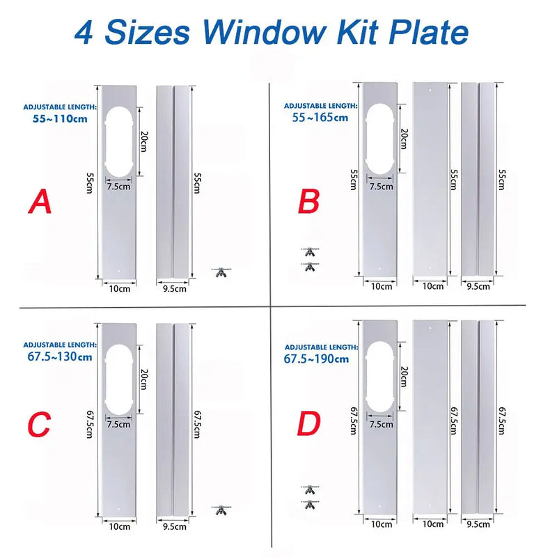 Portable Air Conditioner Window Kit Adjustable Slide Plate Wind Shield Window Adapter Connector Air Conditioning Accessories