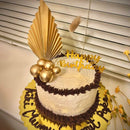 2/4pcs Palm Spear Cake Topper Happy Birthday Golden Palm Leaf Decor Cake Decorating Wedding Baking Dessert Table Party Favors