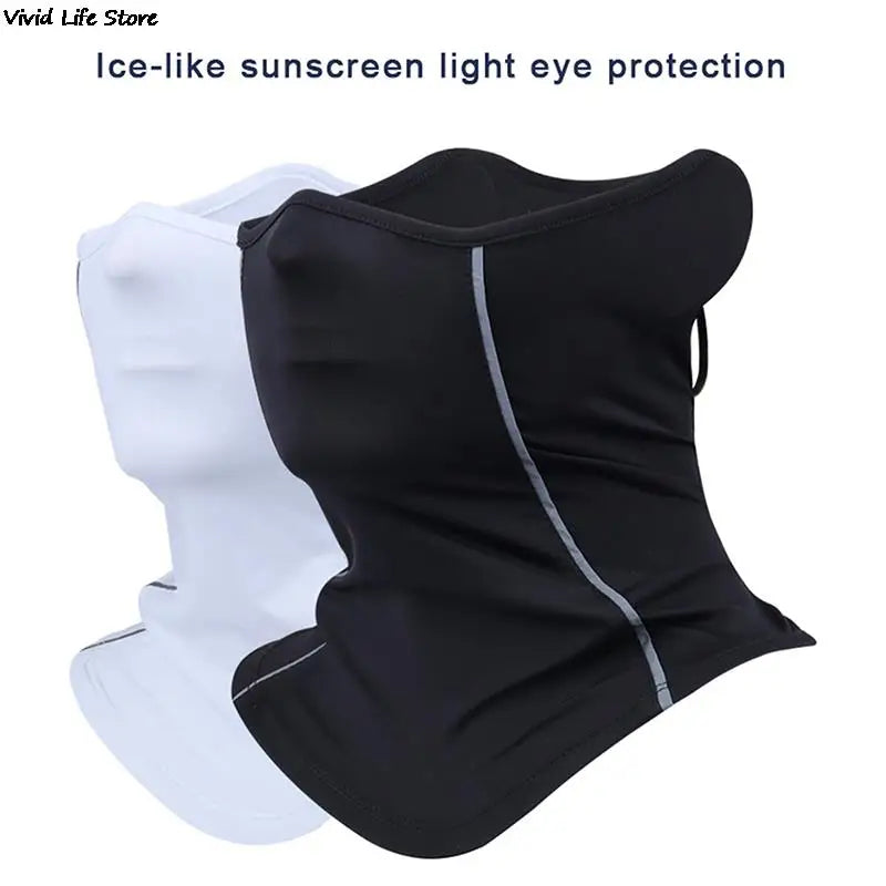 Reflective Nigh Riding Half Face Mask Summer Ice Silk Sunscreen Dust-proof Neck Collar Scarf Sports Bandana Men Women