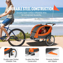 SucceBuy 88/100 lbs Child Bike Trailer Double Seat Carrier Converts to Stroller Foldable Children Bicycle Trailer for Toddlers