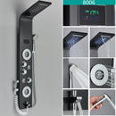 LED-Duschsystem Bad Duschsäule Schwarz Regenfalldusche Duschpaneel Bidetarmatur mit Handbrause Massagedüsen Auslauf