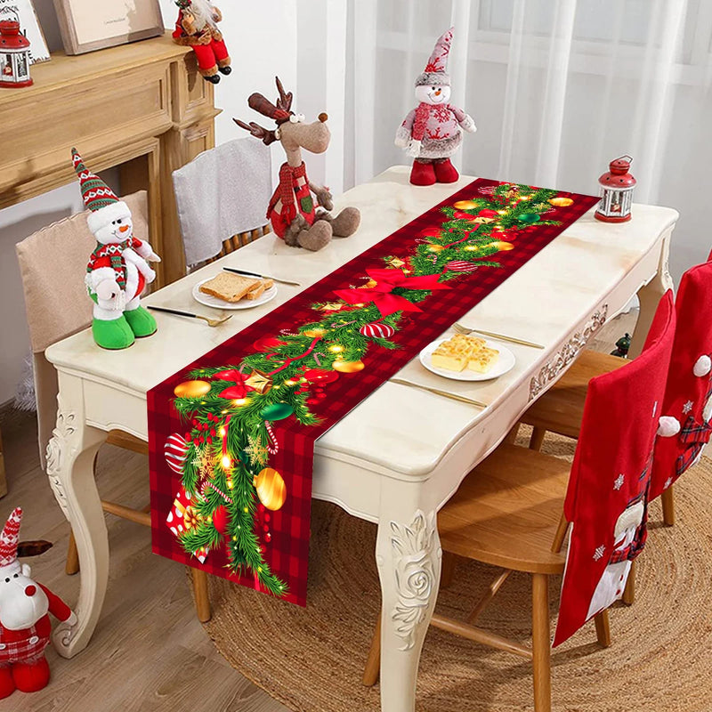 Christmas Table Runner Merry Christmas Decorations for Home 2024 Table Runner Xmas Ornaments Navidad Natal New Year Gift 2025