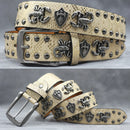 Rivet PU  Leather men's belt Fashion alloy belts Buckle luxury brand jeans belts for men business belt female belt