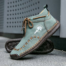 Western Chic Handmade Ankle Boots - Premium Hand-Stitched, Soft Leather, Casual Outdoor Shoes for Women - Comfortable, Durable,