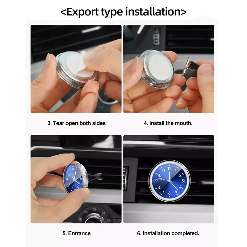Mini Car Clock Luminous Auto Stick-On Digital Watch Mechanics Quartz Motorcycle Clocks Auto Ornament Car Accessories