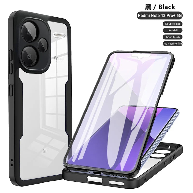 Full Protection Case for Xiaomi Redmi Note 13 Pro Plus 5G Clear Double Side Hard Cover Case for Xiaomi Redmi Note 13 Pro Plus 5G