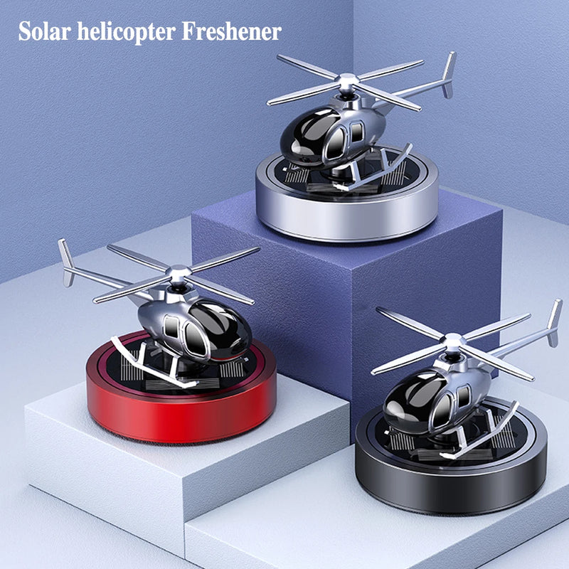 Solar Car Air Freshener Helicopter Fragrance Tablets Flavoring Supplies Interior Accessories Propeller Rotating Perfume Decor