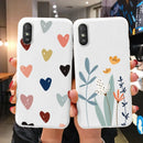 Herzblumen-Hülle für Redmi 9A 9AT Handyhülle Niedliches Silikon Stoßfest Weiche Coque für Redmi 9A 9 AT Hülle Cartoon Hübsch Matt