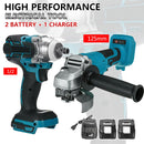 125mm Brushless Electric Angle Grinder 18V Battery Devices Combo Kit Impact Wrench for Makita Battery Power Tool Sets