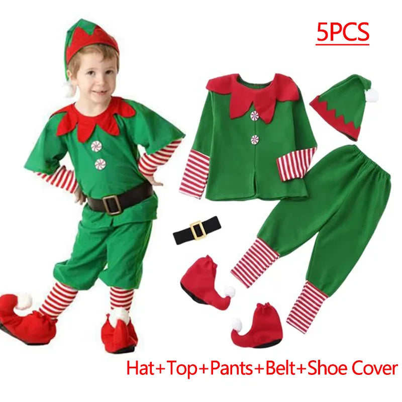 2025 New Christmas Costume For Kids Santa Claus Toddler Baby Red Xmas Clothes Party Red Dress Set Hat Included Christmas Dress