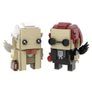 MOC Movie Good Omens Angels Aziraphale & Demons Crowley Brickheadz Building Blocks Action Figures Comedy Character Toys Gifts