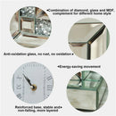 Artloge Desk Clock 30x9.6x33cm Silver Glass Table Clock Mirrored Crushed Diamond Edge for Living Room, Bedroom Decor