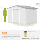 The Outsunny Vault | 9 x 6 ft Galvanised Steel Garden Storage Shed