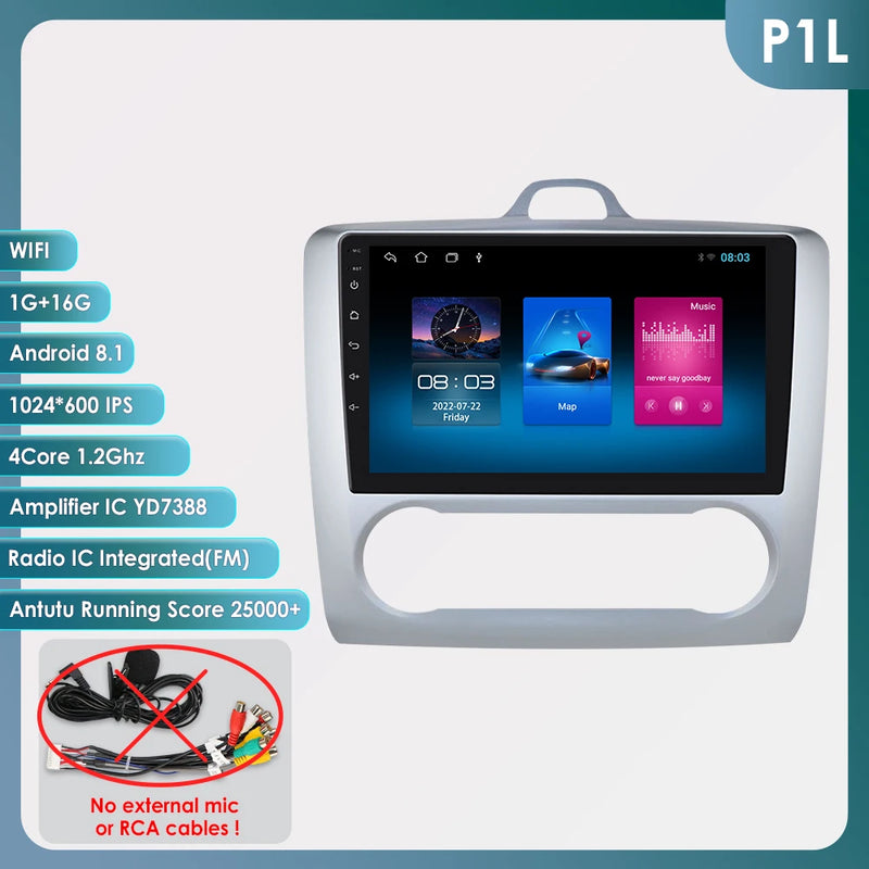 2Din 360Camera Android13 Car Radio For Ford Focus 2 Mk2 2004-2011 Car Multimedia Player Intelligent Screen autoradio Carplay SWC