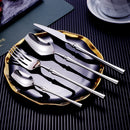 Helles Silber 18/10 Edelstahl Luxus Besteck Tafelservice Messer Löffel Gabel Essstäbchen Besteck-Set Spülmaschinenfest