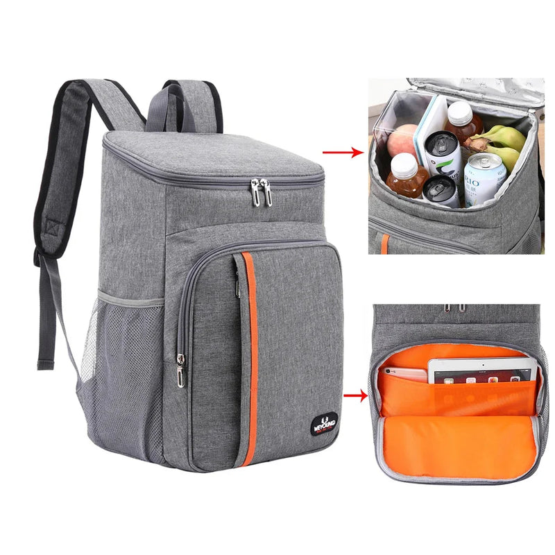 20L Outdoor Thermal Backpack Cooler Bags Insulated Lunch Bag Leakproof Camping Drink Refrigerator Picnic Food Fresh Keeping Bag