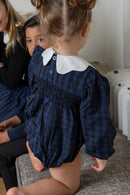 AP Heirloom Collection 2025 Autumn Girls and Boys Clothes Grid Dress Kids Suits Baby Romper Modal Moc Neck Velvet Blazer,