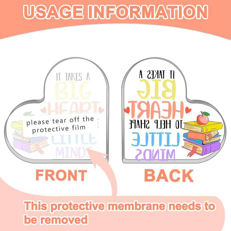 Teacher Appreciation Gifts Teachers Day Teacher gifts Thank You Gifts for Women It Takes a Big Heart to Shape Little Minds