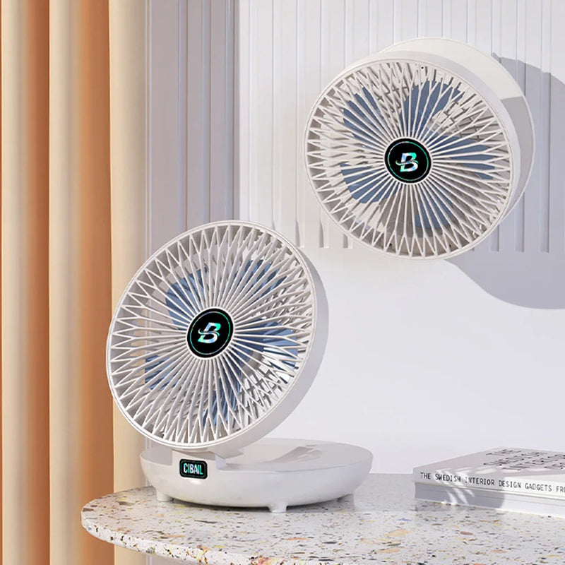 5W 5V 1200mAh Table Wall Mounted Cooling Fan Without Punching Holes USB 3 Gears Adjustable Bionic Seagull Blade Easy to Clean